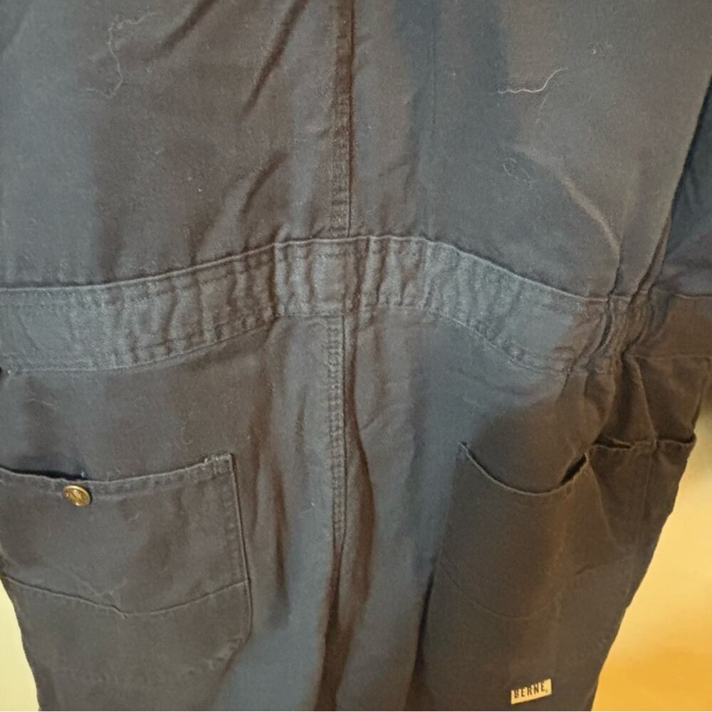 Vintage Berne Winter Insulated Duck Coveralls Navy Blue Workwear Large - Picture 10 of 15